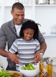 Make meal preparation a family affair.